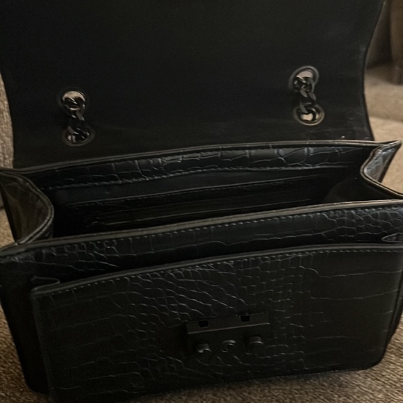 Badgley Mischka | Croco Crossbody w/ Lock & Studs - Picture 9 of 14